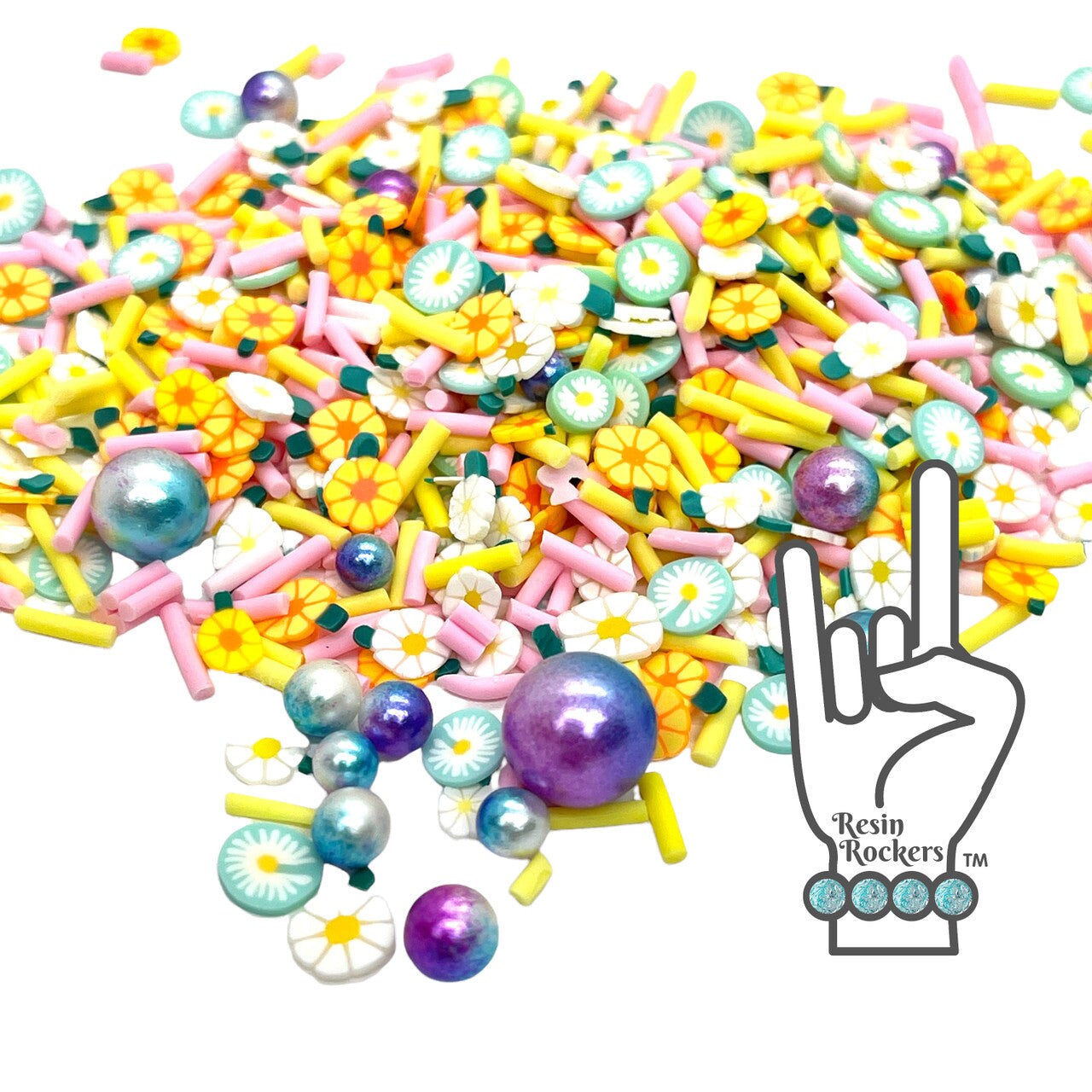 Tropical Flower Power Polymer Clay Mega Mix Snow Globe and Shaker Filler